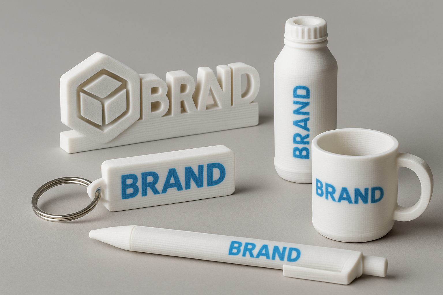 Artículos promocionales y merchandising de marca fabricados con impresión 3D