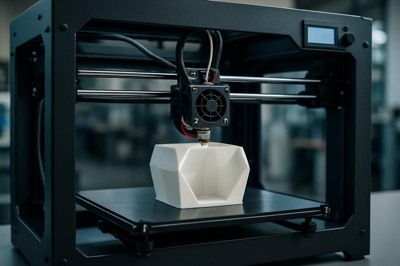 Impresora 3D profesional trabajando en el desarrollo de un prototipo