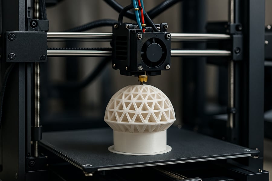 Impresora 3D profesional trabajando en prototipo personalizado