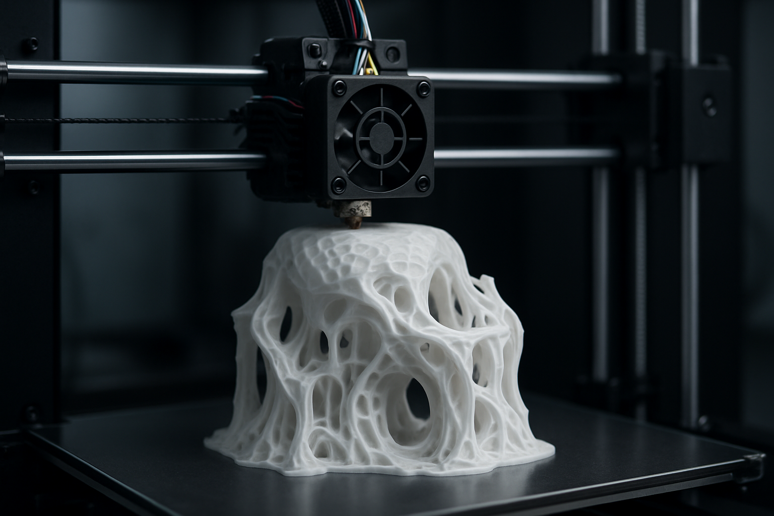 Impresora 3D creando un prototipo complejo